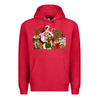 Cardinal western santa cowboy coffe cups christmas Premium Hoodie - CowGirlArtShop
