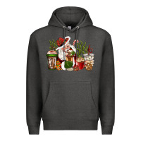 Charcoal Heather western santa cowboy coffe cups christmas Premium Hoodie - CowGirlArtShop