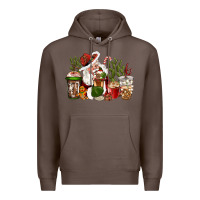 Coffee western santa cowboy coffe cups christmas Premium Hoodie - CowGirlArtShop
