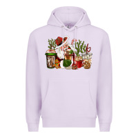 Lilac western santa cowboy coffe cups christmas Premium Hoodie - CowGirlArtShop