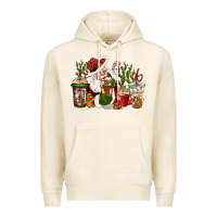 Tofu western santa cowboy coffe cups christmas Premium Hoodie - CowGirlArtShop