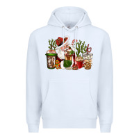 White western santa cowboy coffe cups christmas Premium Hoodie - CowGirlArtShop