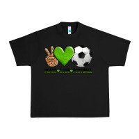 Black peace love soccer Urban Heavy Tee - AdoDesignShop