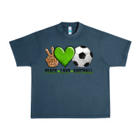 Midnight Navy peace love soccer Urban Heavy Tee - AdoDesignShop