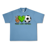 Pebble Blue peace love soccer Urban Heavy Tee - AdoDesignShop
