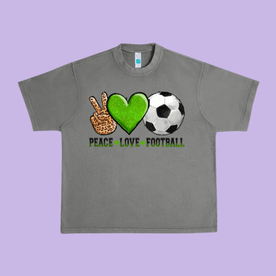 Peace Love Soccer Urban Heavy Tee Designed By Adodesignshop