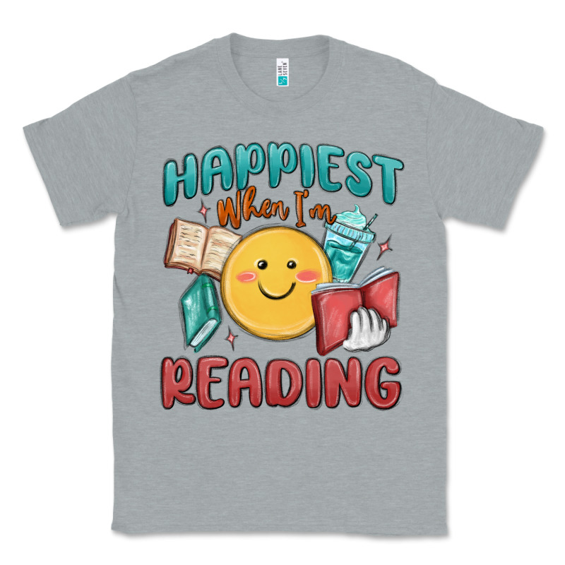 Happiest When I'm Reading Classic Tee by MaliasSmallBusiness | Teevron
