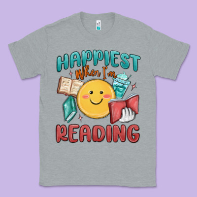Happiest When I'm Reading Classic Tee Designed By Maliassmallbusiness