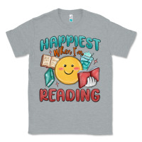 Heather Grey happiest when i'm reading Classic Tee - MaliasSmallBusiness