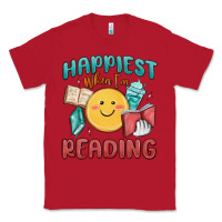 Red happiest when i'm reading Classic Tee - MaliasSmallBusiness