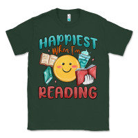 Sports Green happiest when i'm reading Classic Tee - MaliasSmallBusiness