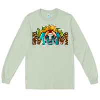 Matcha Football Mom Sunflower Leopard Long Sleeve Tee - BundleAndBundleShop