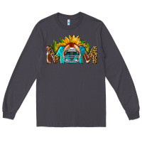 Smoke Football Mom Sunflower Leopard Long Sleeve Tee - BundleAndBundleShop