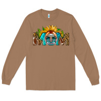 Toasted Coconut Football Mom Sunflower Leopard Long Sleeve Tee - BundleAndBundleShop
