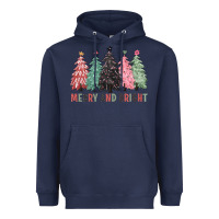 Navy merry and bright Heavyweight Hoodie - CowGirlArtShop