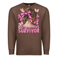 Chestnut breast cancer survivor messy bun Premium Sweatshirt - CowGirlArtShop
