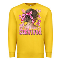 Lemon breast cancer survivor messy bun Premium Sweatshirt - CowGirlArtShop
