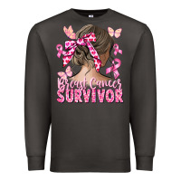 Smoke breast cancer survivor messy bun Premium Sweatshirt - CowGirlArtShop