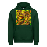 Forest Green St. Patrick's Chicken With Pot Of Gold Urban Hoodie - FaDigitalArtStudio