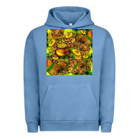 Pigment Pebble Blue St. Patrick's Chicken With Pot Of Gold Urban Hoodie - FaDigitalArtStudio