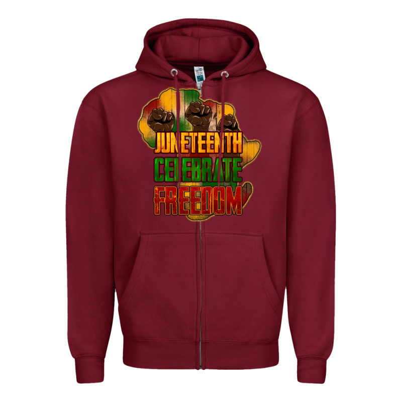 Juneteenth Celebrate Freedom Zipper Hoodie by NancyCooperArtShop | Teevron