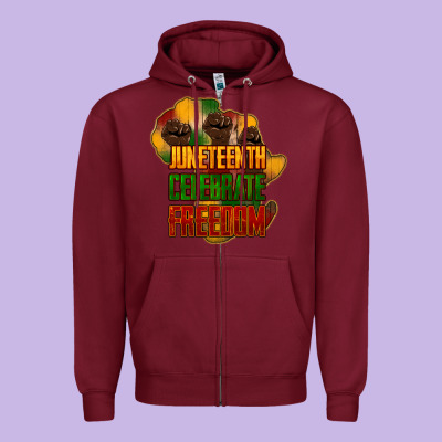 Juneteenth Celebrate Freedom Zipper Hoodie Designed By Nancycooperartshop