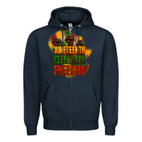 Navy juneteenth celebrate freedom Zipper Hoodie - NancyCooperArtShop