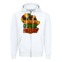 White juneteenth celebrate freedom Zipper Hoodie - NancyCooperArtShop