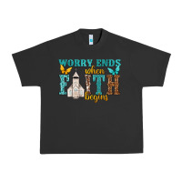 Pigment Black worry ends when faith begins Urban Heavy Tee - NancyCooperArtShop