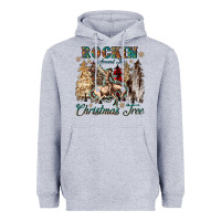 Heather Grey rockin around the christmas tree Heavyweight Hoodie - CowGirlArtShop