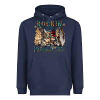 Navy rockin around the christmas tree Heavyweight Hoodie - CowGirlArtShop