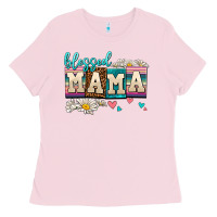 Bubblegum Pink daisy blessed mama Ladies Tee - AdoDesignShop