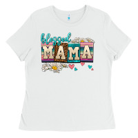 White daisy blessed mama Ladies Tee - AdoDesignShop