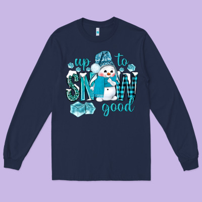Up To Snow Good And Cute Snowman Long Sleeve Tee Designed By Bundleandbundleshop