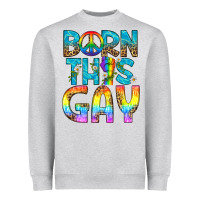 Heather Grey Western Born This Gay Heavyweight Sweatshirt - BundleAndBundleShop