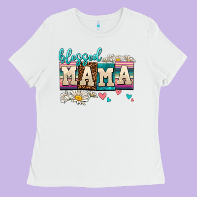 Daisy Blessed Mama Ladies Tee Designed By Adodesignshop