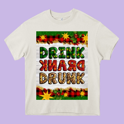 Christmas Drink Drank Drunk Heavy Core Tee Designed By Artiststas