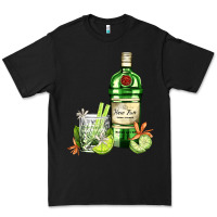 Black gin tonic bottle and cocktail Premium Tee - AdoDesignShop