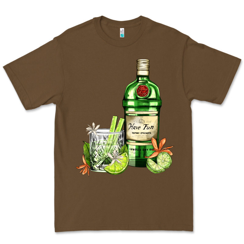 Gin Tonic Bottle And Cocktail Premium Tee by AdoDesignShop | Teevron
