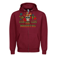 Burgundy Dia De Los Muertos Zipper Hoodie - texasbilliewilder