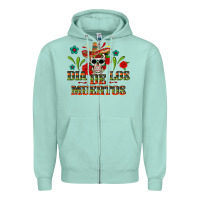 Seafoam Dia De Los Muertos Zipper Hoodie - texasbilliewilder