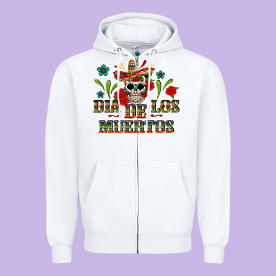 Dia De Los Muertos Zipper Hoodie Designed By Texasbilliewilder