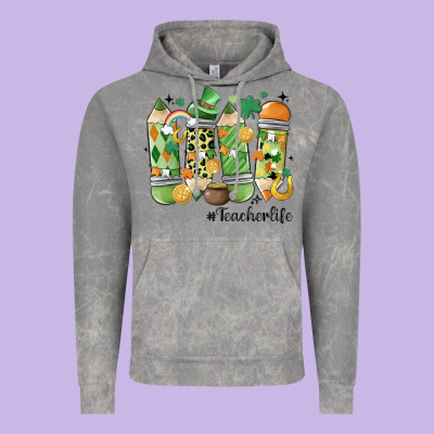 Retro Patricks Day Teacher Life Vintage Hoodie Designed By Maliassmallbusiness