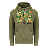 Vintage Olive retro patricks day teacher life Vintage Hoodie - MaliasSmallBusiness