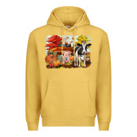 Antique Gold fall farm animals Premium Hoodie - CowGirlArtShop