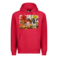 Cardinal fall farm animals Premium Hoodie - CowGirlArtShop