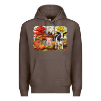 Coffee fall farm animals Premium Hoodie - CowGirlArtShop
