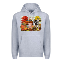 Heather Grey fall farm animals Premium Hoodie - CowGirlArtShop