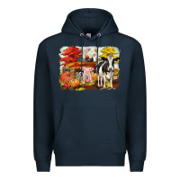 Navy fall farm animals Premium Hoodie - CowGirlArtShop