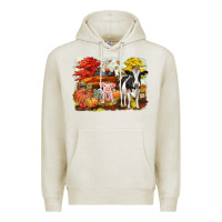 Oatmeal Heather fall farm animals Premium Hoodie - CowGirlArtShop